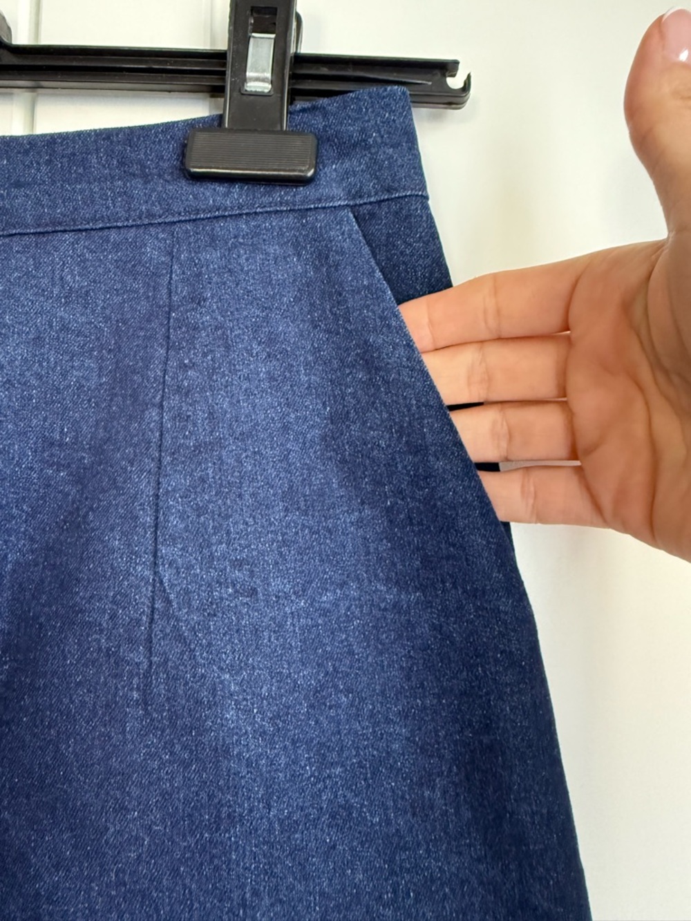 Vintage Colour-Block Jean Skirt - Made in Canada - Size S | HÉRICHER - Picture 5 of 7
